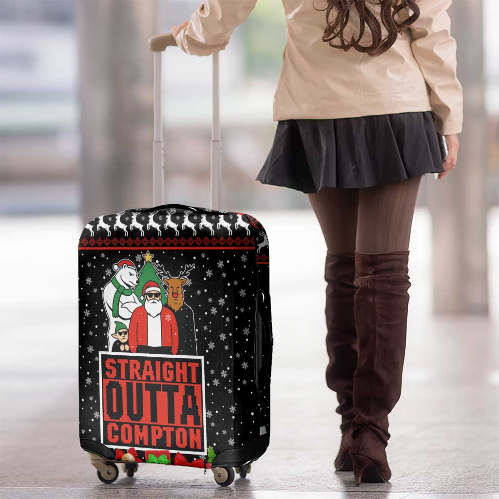 Christmas Straight Outta Gangsta Claus Luggage Cover Xmas Holiday Patterns - Wonder Print Shop