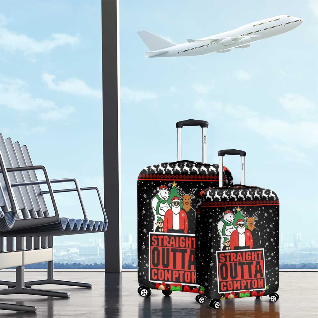 Christmas Straight Outta Gangsta Claus Luggage Cover Xmas Holiday Patterns - Wonder Print Shop