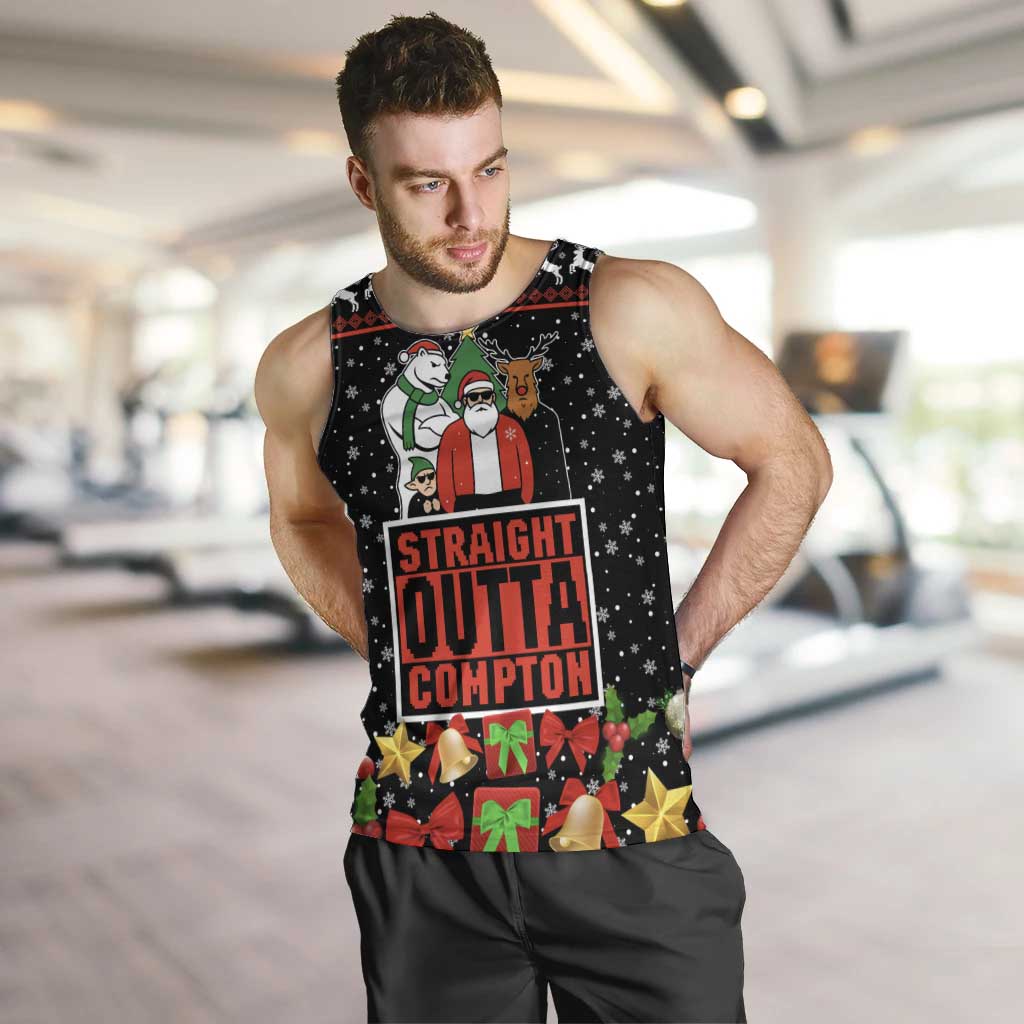 Christmas Straight Outta Gangsta Claus Men Tank Top Xmas Holiday Patterns - Wonder Print Shop