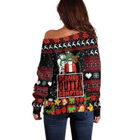 Christmas Straight Outta Gangsta Claus Off Shoulder Sweater Xmas Holiday Patterns - Wonder Print Shop
