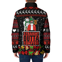 Christmas Straight Outta Gangsta Claus Padded Jacket Xmas Holiday Patterns - Wonder Print Shop