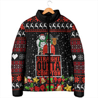 Christmas Straight Outta Gangsta Claus Padded Jacket Xmas Holiday Patterns - Wonder Print Shop