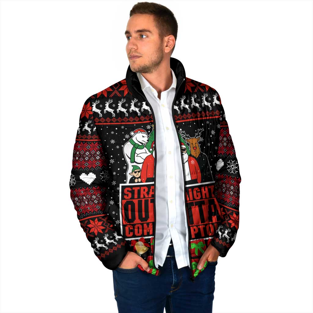 Christmas Straight Outta Gangsta Claus Padded Jacket Xmas Holiday Patterns - Wonder Print Shop