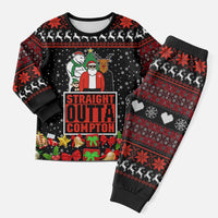 Christmas Straight Outta Gangsta Claus Christmas Pajama Set Xmas Holiday Patterns - Wonder Print Shop