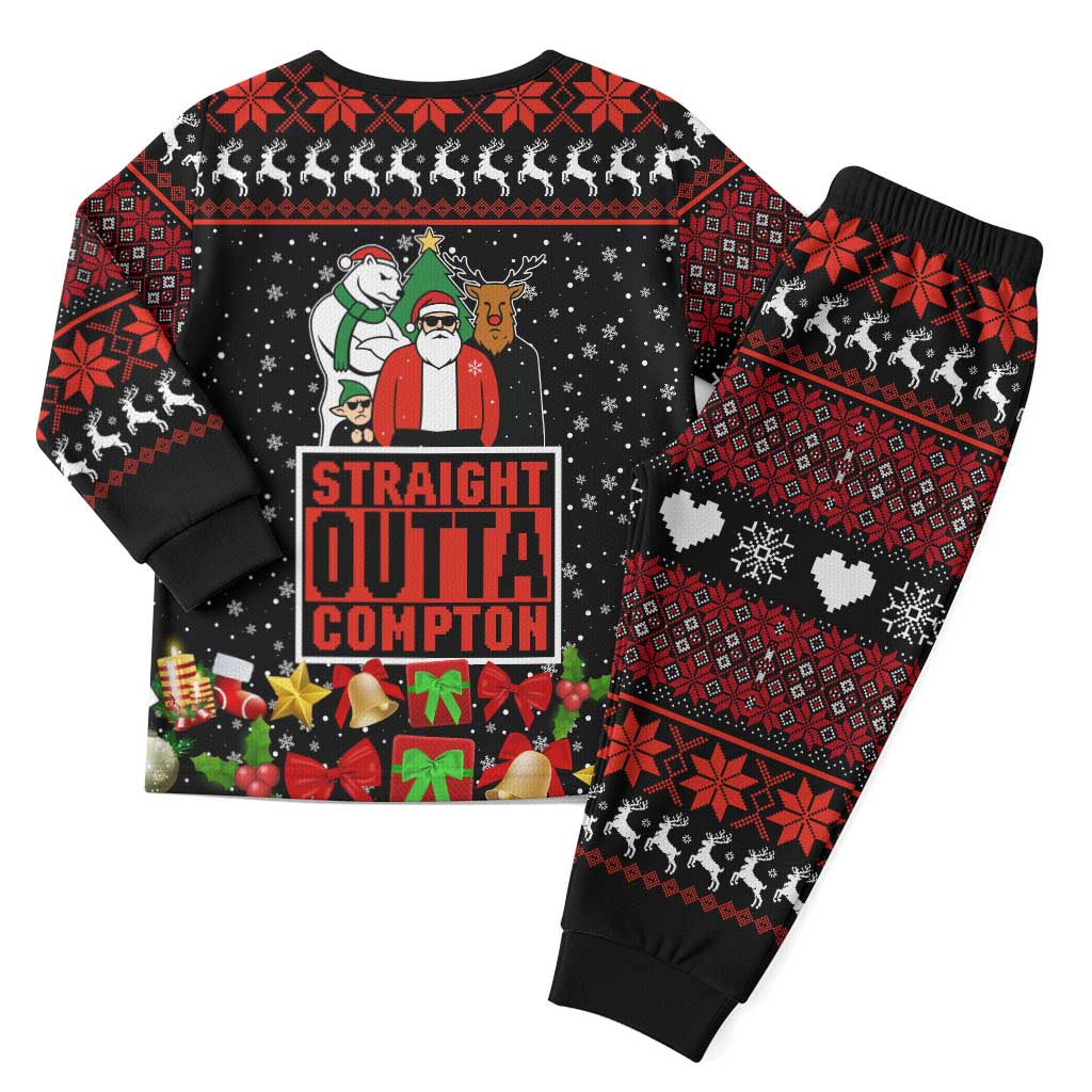 Christmas Straight Outta Gangsta Claus Christmas Pajama Set Xmas Holiday Patterns - Wonder Print Shop