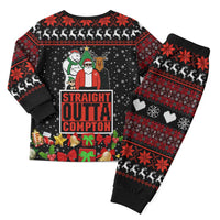Christmas Straight Outta Gangsta Claus Christmas Pajama Set Xmas Holiday Patterns - Wonder Print Shop