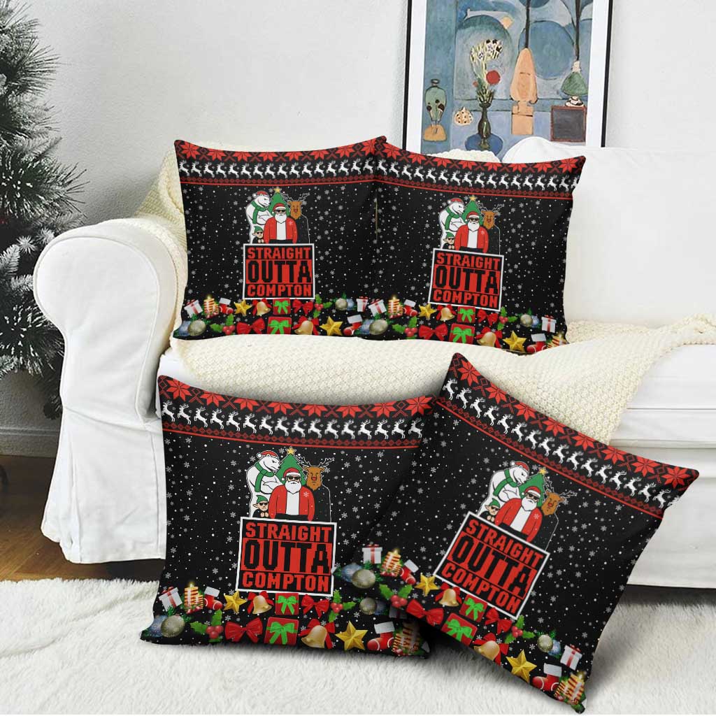 Christmas Straight Outta Gangsta Claus Pillow Cover Xmas Holiday Patterns - Wonder Print Shop