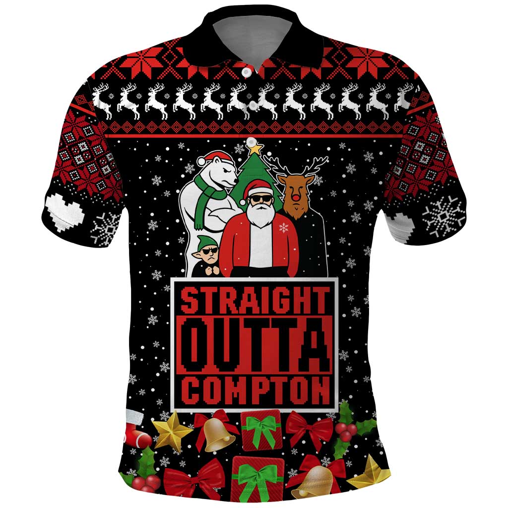 Christmas Straight Outta Gangsta Claus Polo Shirt Xmas Holiday Patterns - Wonder Print Shop