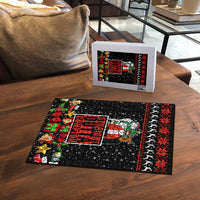 Christmas Straight Outta Gangsta Claus Puzzle Xmas Holiday Patterns - Wonder Print Shop