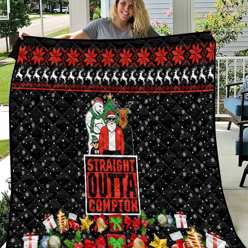 Christmas Straight Outta Gangsta Claus Quilt Xmas Holiday Patterns - Wonder Print Shop