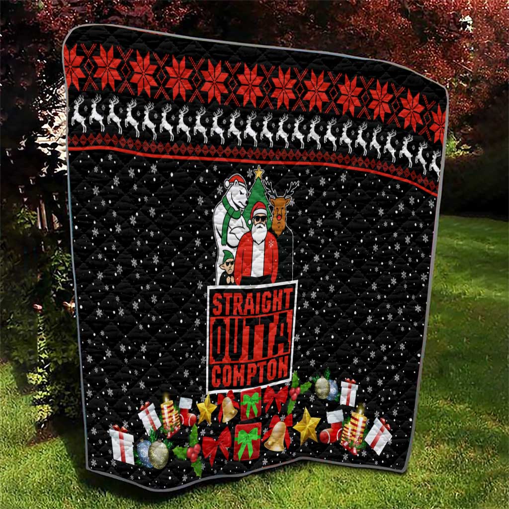Christmas Straight Outta Gangsta Claus Quilt Xmas Holiday Patterns - Wonder Print Shop