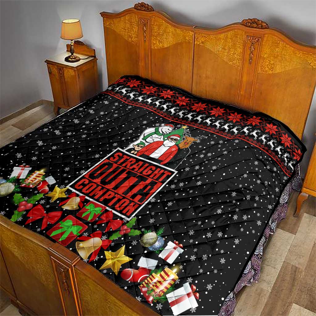 Christmas Straight Outta Gangsta Claus Quilt Xmas Holiday Patterns - Wonder Print Shop