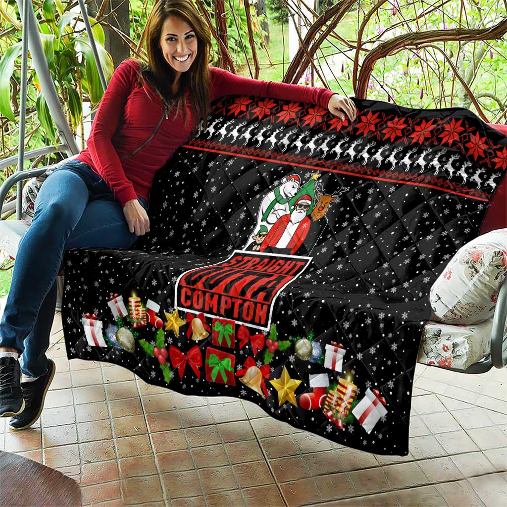 Christmas Straight Outta Gangsta Claus Quilt Xmas Holiday Patterns - Wonder Print Shop