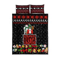 Christmas Straight Outta Gangsta Claus Quilt Bed Set Xmas Holiday Patterns - Wonder Print Shop
