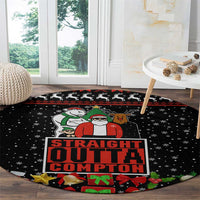 Christmas Straight Outta Gangsta Claus Round Carpet Xmas Holiday Patterns - Wonder Print Shop
