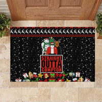 Christmas Straight Outta Gangsta Claus Rubber Doormat Xmas Holiday Patterns - Wonder Print Shop