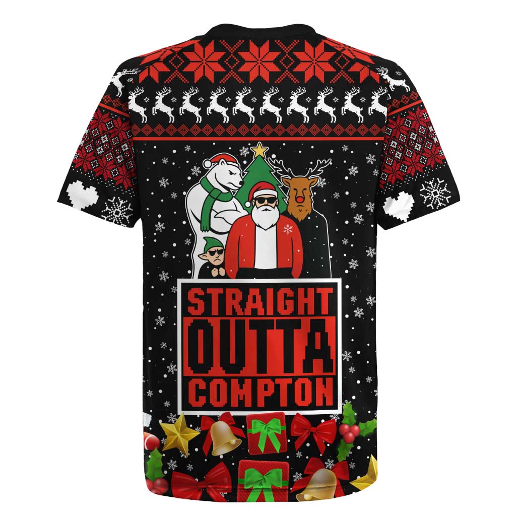 Christmas Straight Outta Gangsta Claus Rugby Jersey Xmas Holiday Patterns - Wonder Print Shop