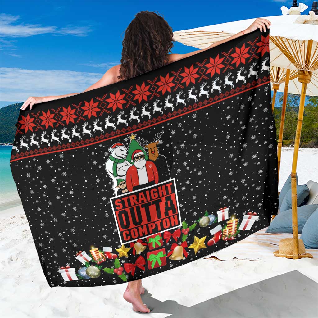 Christmas Straight Outta Gangsta Claus Sarong Xmas Holiday Patterns - Wonder Print Shop
