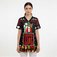 Christmas Straight Outta Gangsta Claus Scrub Top Xmas Holiday Patterns - Wonder Print Shop