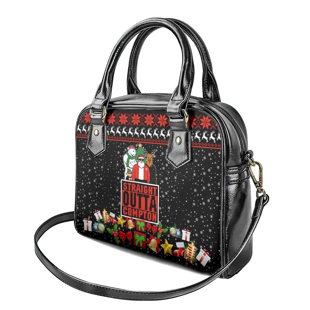 Christmas Straight Outta Gangsta Claus Shoulder Handbag Xmas Holiday Patterns - Wonder Print Shop