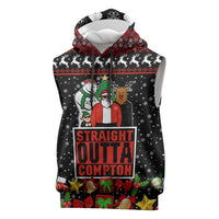 Christmas Straight Outta Gangsta Claus Sleeveless Hoodie Xmas Holiday Patterns - Wonder Print Shop