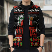 Christmas Straight Outta Gangsta Claus Sleeveless Puffer Jacket Xmas Holiday Patterns - Wonder Print Shop