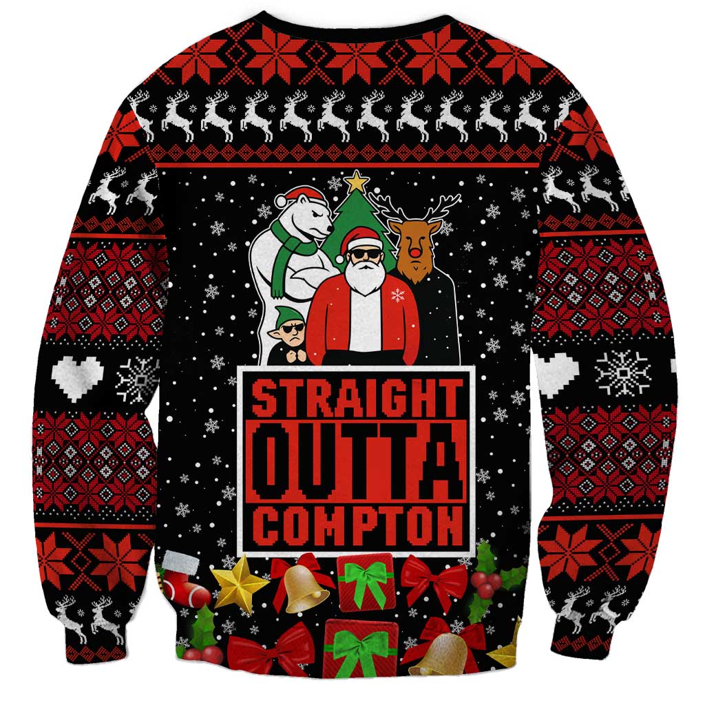 Christmas Straight Outta Gangsta Claus Sweatshirt Xmas Holiday Patterns - Wonder Print Shop