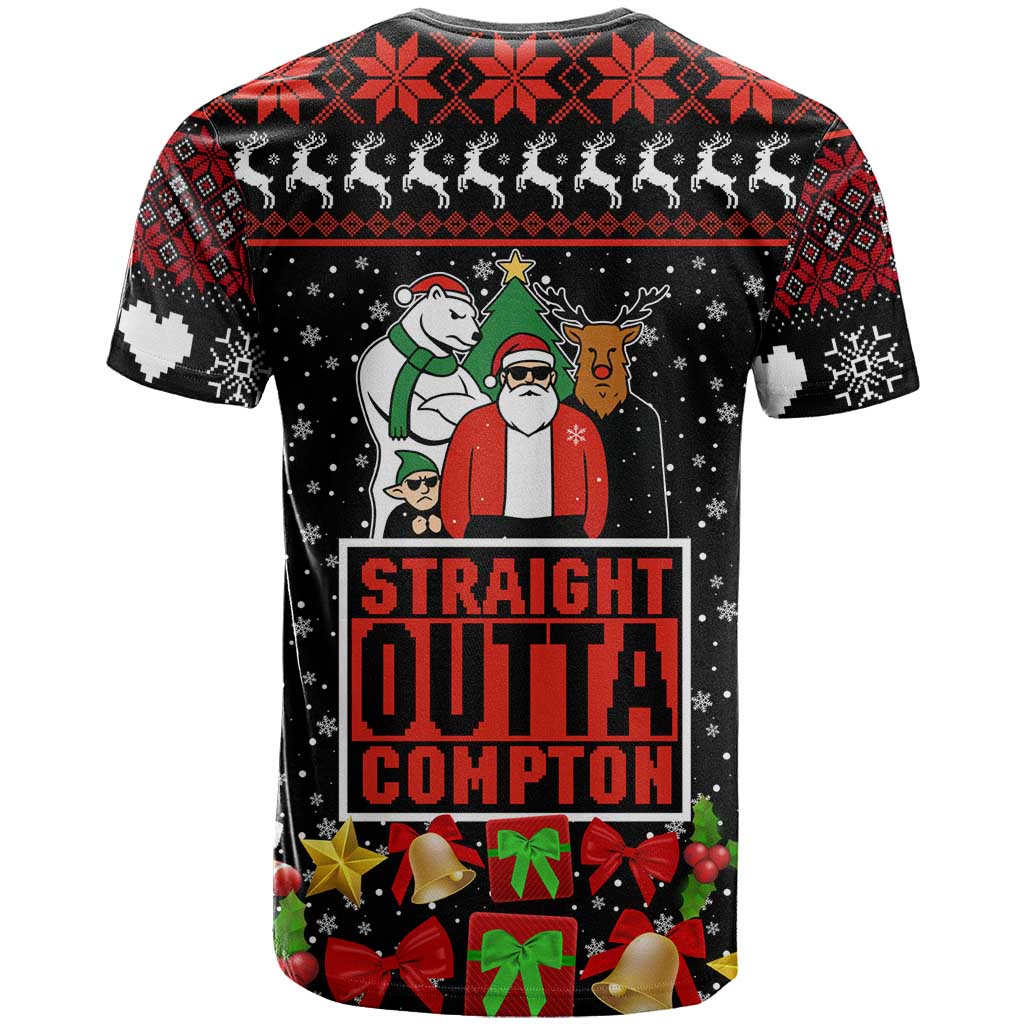 Christmas Straight Outta Gangsta Claus T Shirt Xmas Holiday Patterns - Wonder Print Shop