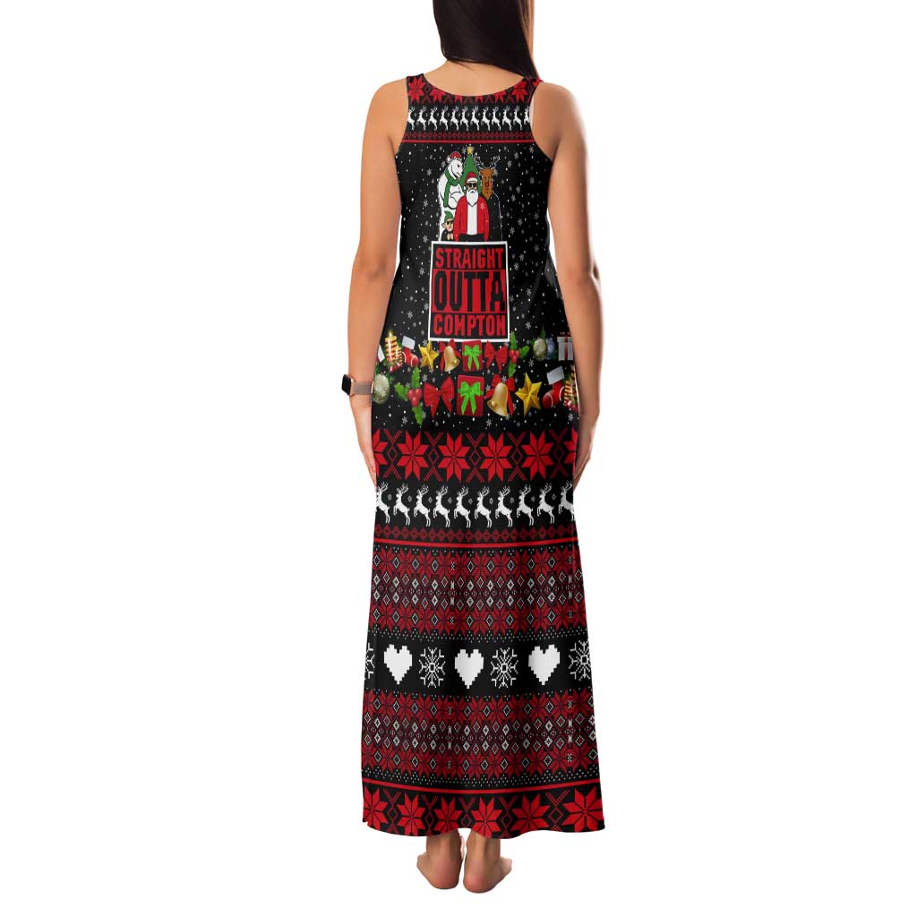 Christmas Straight Outta Gangsta Claus Tank Maxi Dress Xmas Holiday Patterns - Wonder Print Shop