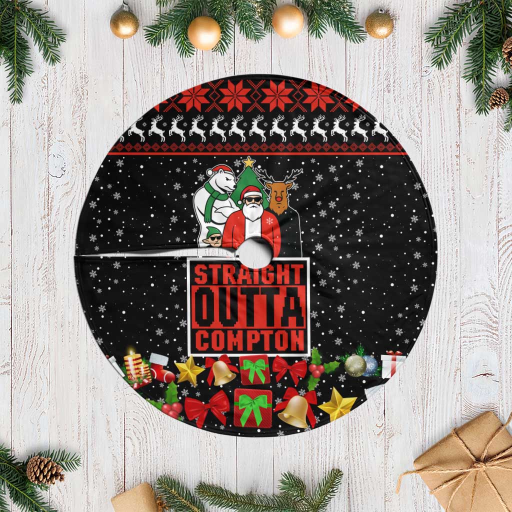 Christmas Straight Outta Gangsta Claus Tree Skirt Xmas Holiday Patterns - Wonder Print Shop