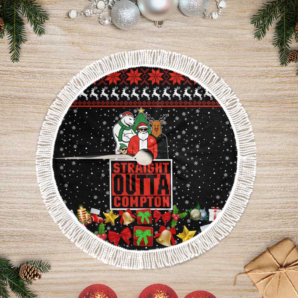 Christmas Straight Outta Gangsta Claus Tree Skirt Xmas Holiday Patterns - Wonder Print Shop