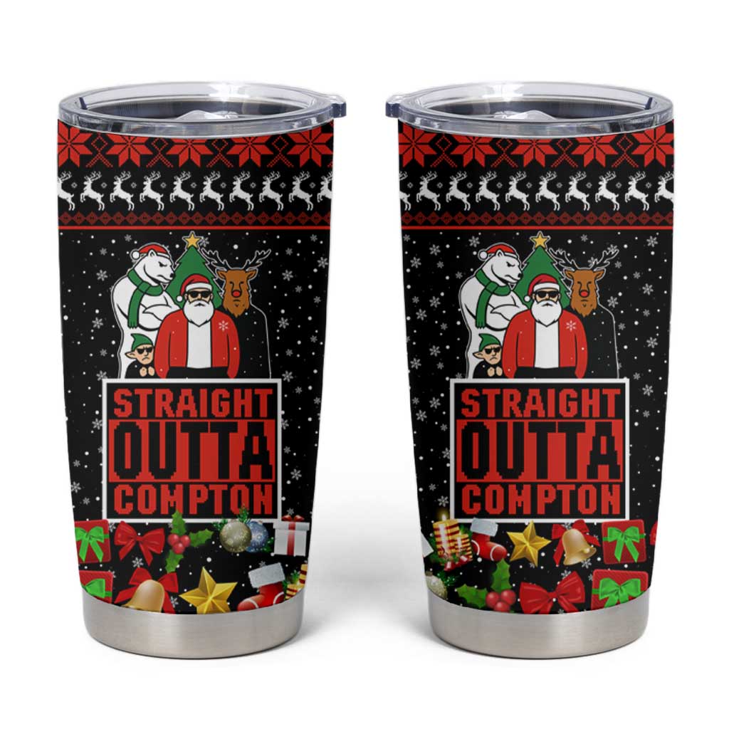 Christmas Straight Outta Gangsta Claus Tumbler Cup Xmas Holiday Patterns - Wonder Print Shop
