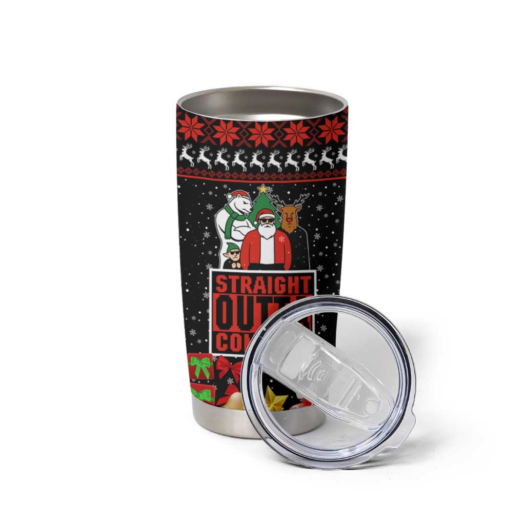 Christmas Straight Outta Gangsta Claus Tumbler Cup Xmas Holiday Patterns - Wonder Print Shop