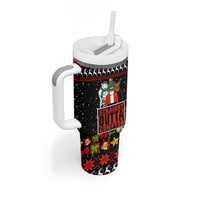 Christmas Straight Outta Gangsta Claus Tumbler With Handle Xmas Holiday Patterns - Wonder Print Shop