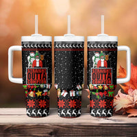 Christmas Straight Outta Gangsta Claus Tumbler With Handle Xmas Holiday Patterns - Wonder Print Shop