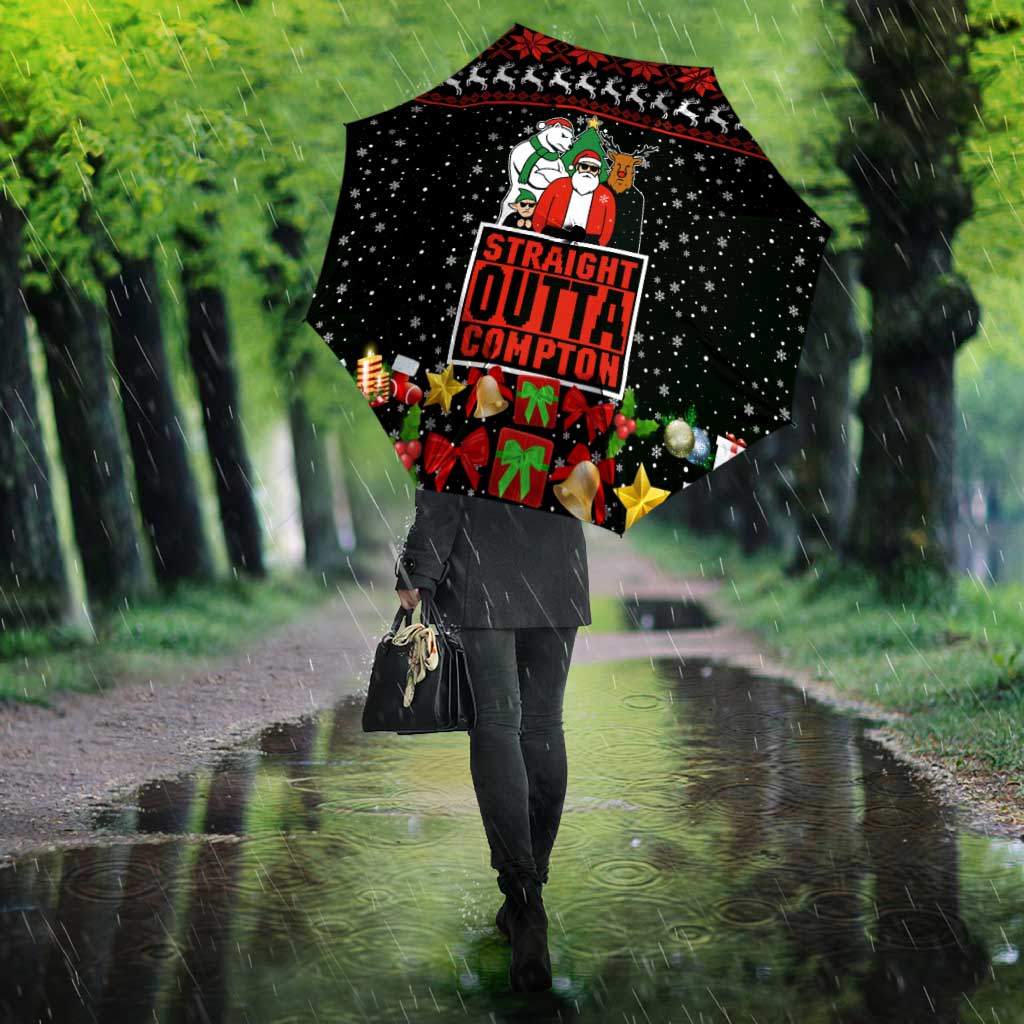 Christmas Straight Outta Gangsta Claus Umbrella Xmas Holiday Patterns - Wonder Print Shop