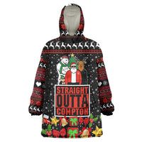 Christmas Straight Outta Gangsta Claus Wearable Blanket Hoodie Xmas Holiday Patterns - Wonder Print Shop