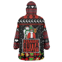 Christmas Straight Outta Gangsta Claus Wearable Blanket Hoodie Xmas Holiday Patterns - Wonder Print Shop