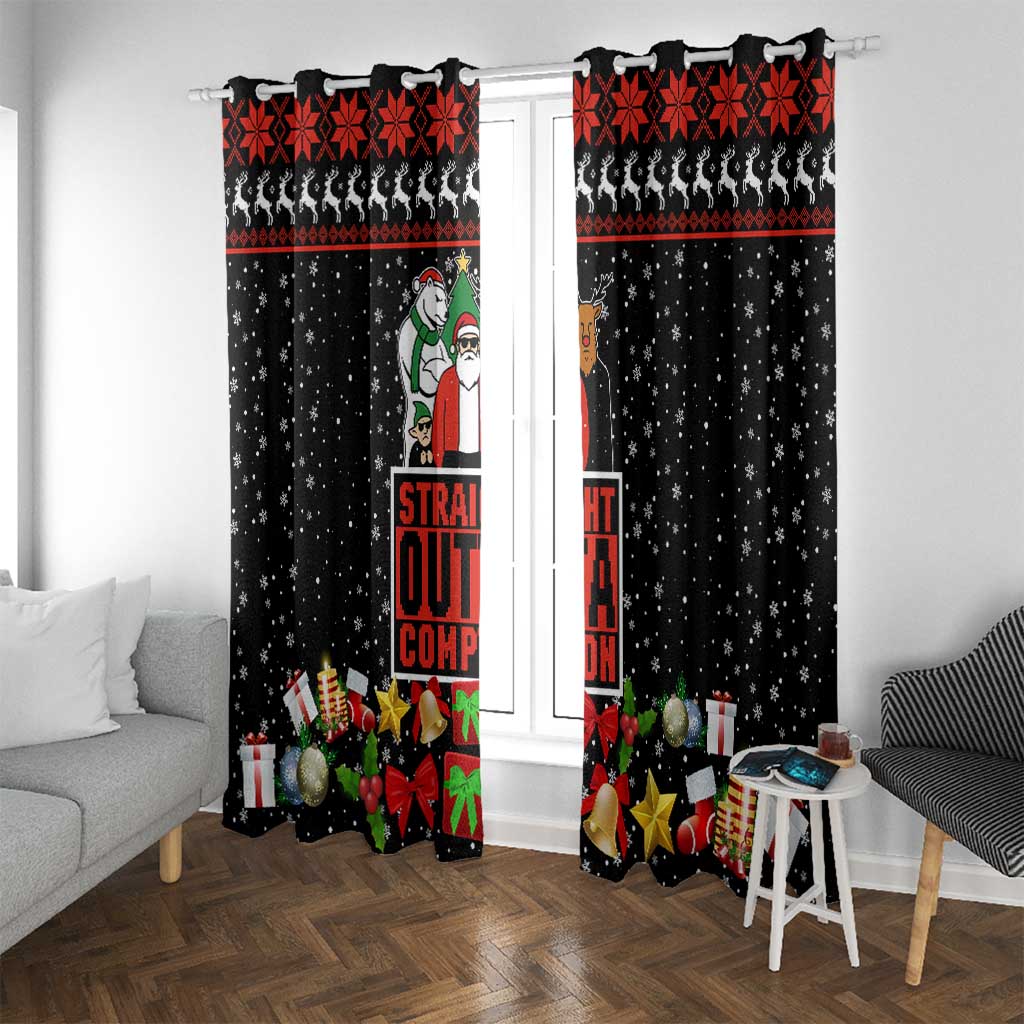 Christmas Straight Outta Gangsta Claus Window Curtain Xmas Holiday Patterns - Wonder Print Shop