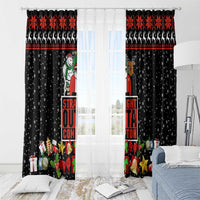 Christmas Straight Outta Gangsta Claus Window Curtain Xmas Holiday Patterns - Wonder Print Shop