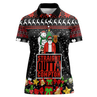 Christmas Straight Outta Gangsta Claus Women Polo Shirt Xmas Holiday Patterns - Wonder Print Shop