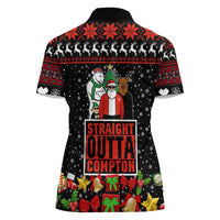 Christmas Straight Outta Gangsta Claus Women Polo Shirt Xmas Holiday Patterns - Wonder Print Shop