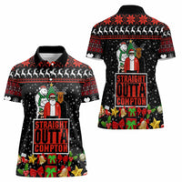 Christmas Straight Outta Gangsta Claus Women Polo Shirt Xmas Holiday Patterns - Wonder Print Shop