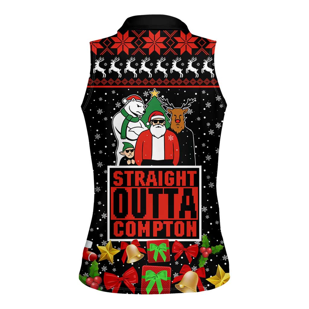 Christmas Straight Outta Gangsta Claus Women Sleeveless Polo Shirt Xmas Holiday Patterns - Wonder Print Shop