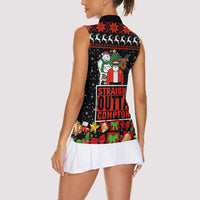 Christmas Straight Outta Gangsta Claus Women Sleeveless Polo Shirt Xmas Holiday Patterns - Wonder Print Shop