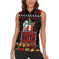 Christmas Straight Outta Gangsta Claus Women Sleeveless Polo Shirt Xmas Holiday Patterns - Wonder Print Shop