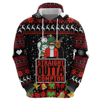 Christmas Straight Outta Gangsta Claus Zip Hoodie Xmas Holiday Patterns - Wonder Print Shop