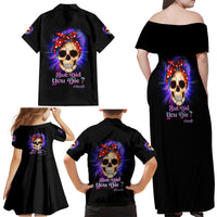 But Did You Die Mom Life Purple Messy Bun Family Matching Off Shoulder Maxi Dress and Hawaiian Shirt - Wonder Print Shop