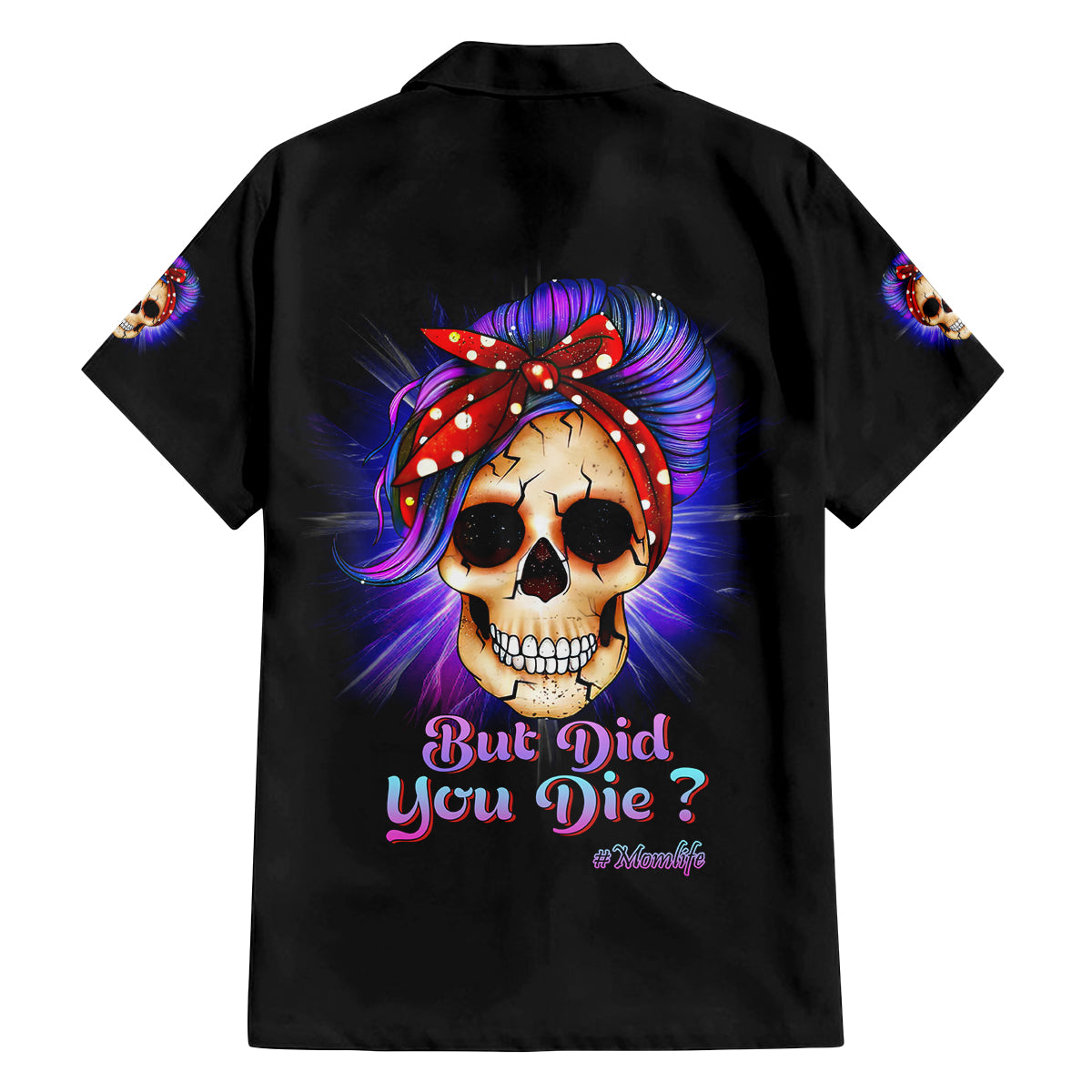 But Did You Die Mom Life Purple Messy Bun Family Matching Off Shoulder Maxi Dress and Hawaiian Shirt - Wonder Print Shop