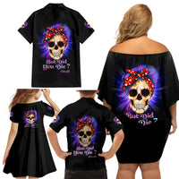But Did You Die Mom Life Purple Messy Bun Family Matching Off Shoulder Short Dress and Hawaiian Shirt - Wonder Print Shop